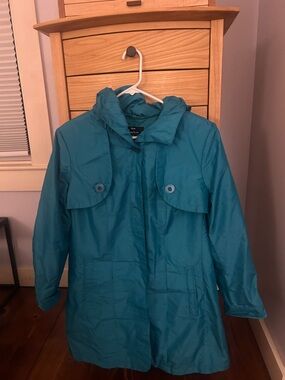 dennis basso Teal Satin-Look Jacket